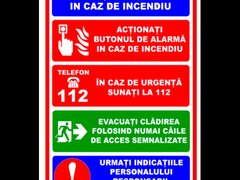 Semn pentru instructiuni de urmat in caz de incendiu